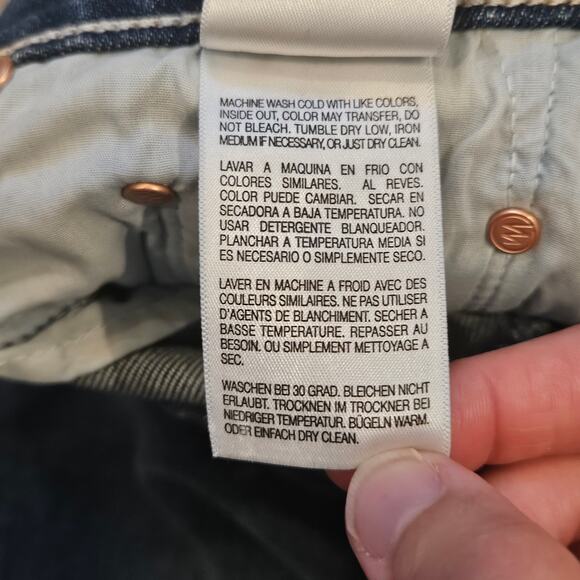 Mother “Insider Ankle Mile High” Jeans 27 Dark Wash Cropped Slim Kick Hem Urban - Picture 15 of 16